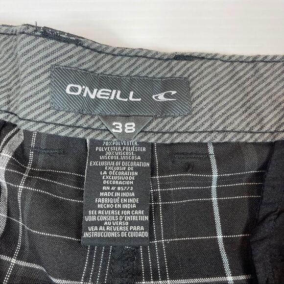 O'Neill Chino Shorts Black Casual Summer Mid Length Flat Front Men's Size 38 - Picture 5 of 8